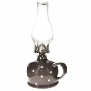 Produkt Petrolejová lampa Puntík, 14,7 x 28 x 11 cm, šedá