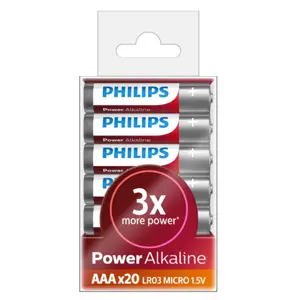 Philips Baterie AAA 1,5 V Power Alkaline, 20 ks