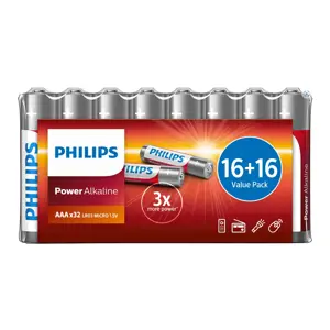 Produkt Philips Baterie AAA 1,5 V Power Alkaline, 32 ks