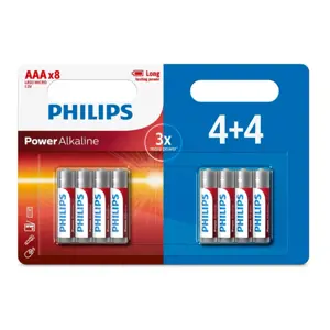 Philips Baterie AAA 1,5 V Power Alkaline, 4 + 4 ks