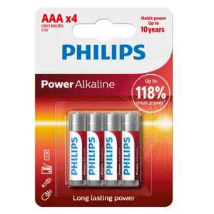 Produkt Philips Baterie AAA 1,5 V Power Alkaline, 4 ks