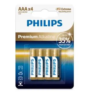 Produkt Philips Baterie AAA 1,5 V Premium Alkaline, 4 ks