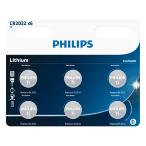 Produkt Philips Baterie CR2032 3 V, lithiové knoflíkové, 6 ks