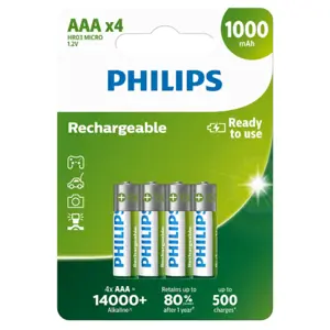 Produkt Philips Nabíjecí baterie AAA 1,2 V, 4 ks