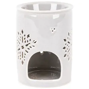 Produkt Porcelánová aromalampa Snow flower béžová, 8,5 x 12 cm