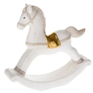 Produkt Porcelánový houpací koník bílá, 17,5 x 16,5 cm