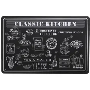 Produkt Prostírání Kitchen černá, 43,5 x 28,5 cm, sada 4 ks