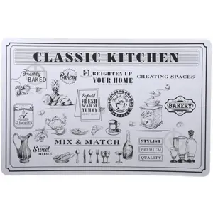 Produkt Prostírání Kitchen šedá, 43,5 x 28,5 cm, sada 4 ks