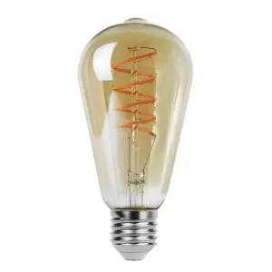 Produkt RabaluxDekorativní LED filament žárovka s točeným vláknem, jantarová, E27, ST64, 4W, 300lm, 2200K, 20000h.