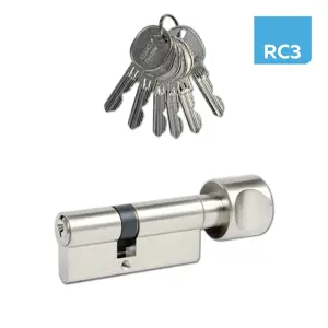 Produkt Richter ES.K45/50.NI cylindrická vložka s knoflíkem K45+50 mm, 6 ks klíčů