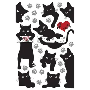 Produkt Samolepící dekorace Cats, 42,5 x 65 cm