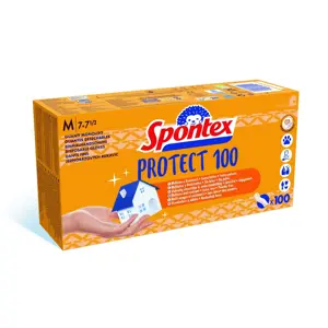 Produkt Spontex Protect jednorázové vinylové rukavice vel. M, 100 ks