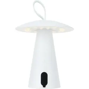 Produkt Stolní venkovní přenosná LED lampa Boise, bílá, USB, 15 x 17 cm, plast