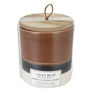 Produkt Svíčka Natural Breath, přírodní vosk, vůně Amber & Sandal Wood, 205 g
