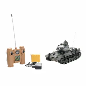 Produkt Teddies Tank RC T-34/85 se zvukem a světlem, 33cm, na baterie + dobíjecí pack 27 MHz