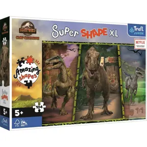 Produkt Trefl Puzzle 104 XL Super Shape Barevní dinosauři/Jurassic World 60x40cm v krabici 40x27x6cm