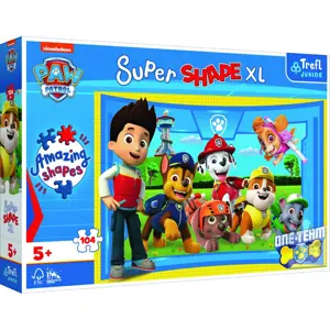 Produkt Trefl Puzzle 104 XL Super Shape Přátelé štěňat Tlapková patrola/Paw patrol 60x40cm v krabici 40x27x6cm