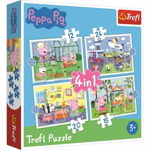 Produkt Trefl Puzzle Prasátko Peppa: Vzpomínky na prázdniny 4v1 12, 15, 20, 24 dílků