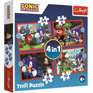 Produkt Trefl Puzzle Sonic Dobrodružná jízda, 4v1 (35, 48, 54, 70 dílků)