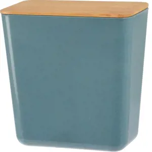 Produkt Úložný box s bambusovým víkem Roger, 13 x 13,7 x 8 cm, modrá