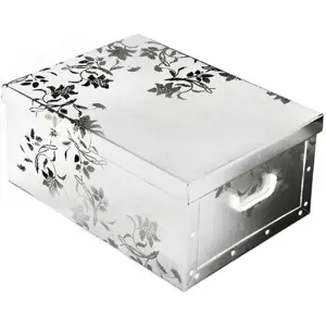 Produkt Úložný box s víkem Ornament 51 x 37 x 24 cm, bílá