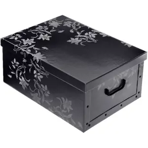 Produkt Úložný box s víkem Ornament 51 x 37 x 24 cm, černá