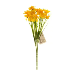 Umělá kytice Narcis s 15 květy, žlutá, 32 cm