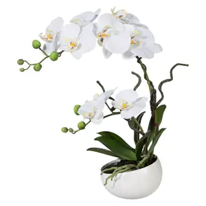 Produkt Umělá Orchidej v květináči bílá, 42 cm 115812-40