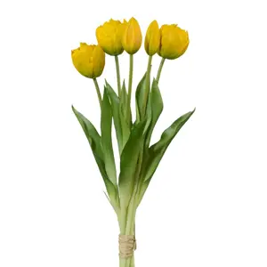 Produkt Umělý svazek tulipánů 5 ks žlutá, v. 38 cm