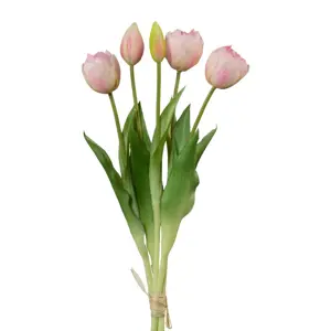 Produkt Umělý svazek tulipánů světle růžová, 38 cm