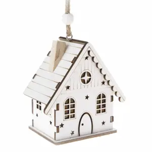 Produkt Vánoční LED závěsná dekorace Star house bílá, 7,5 x 8 x 5 cm