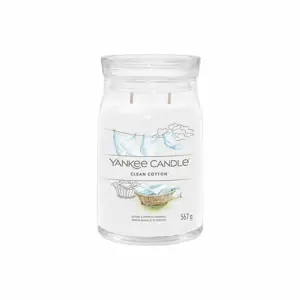 Yankee Candle vonná svíčka Signature ve skle velká Clean Cotton, 567 g