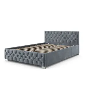 Produkt Juskys Čalouněná postel Nizza 180 x 200 cm s LED osvětlením v tmavě šedé barvě