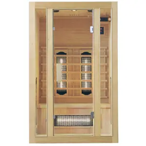 Produkt Juskys Infračervená sauna/tepelná kabina Nyborg S120V s plným spektrem, panelovým radiátorem a dřevem Hemlock