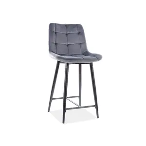 Produkt Signal Polovičná barová židle CHIC H-2 VELVET černý rám / šedá BLUVEL 14