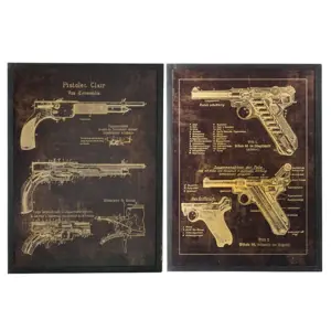 Produkt 2 dřevěné obrazy pistole black Pistols - 60*3,5*80 cm J-Line by Jolipa