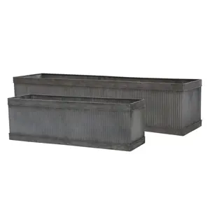 Produkt 2ks dekorační plechový zinkový antik obal na květináč Planters - 89*21*22/ 59*19*18cm Chic Antique