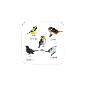 Produkt 6ks pevné korkové podtácky ptáčci Garden birds  - 10*10*0,4cm Mars & More