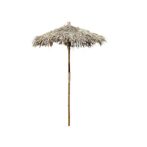 Bambusový slunečník se střechou z listů Parasol Bamboo Lyon - ∅ 160*240 cm Chic Antique