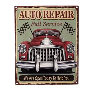 Produkt Barevná antik nástěnná kovová cedule Auto Repair - 20*1*25 cm Clayre & Eef