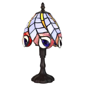 Barevná stolní lampa Tiffany Eby - Ø 15*32 cm E14/max 1*25W Clayre & Eef