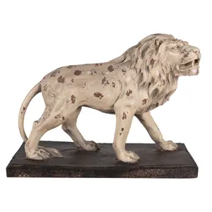 Béžová antik dekorativní socha lev Lion - 55*23*40 cm Clayre & Eef