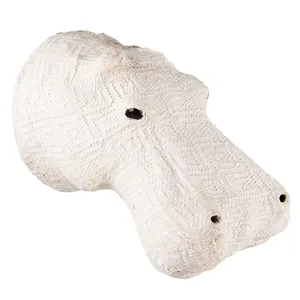 Produkt Béžová antik nástěnná dekorace hlava hroch Hippo L - 17*24*21 cm Clayre & Eef