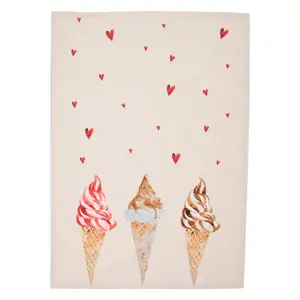Produkt Béžová bavlněná utěrka se zmrzlinou Frosty And Sweet  - 50*70 cm Clayre & Eef