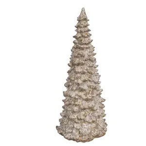 Béžová dekorace vánoční stromek Christmas Tree - Ø 13*30 cm Clayre & Eef