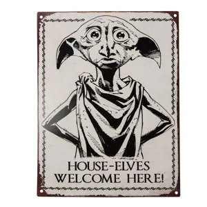 Produkt Béžová nástěnná kovová cedule Elf Dobby - 25*1*33 cm Clayre & Eef