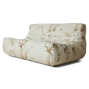 Produkt Béžová pěnová lenoška s botanickým potiskem Lazy Lounge L - 158*105*75 cm   HKLIVING