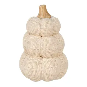 Produkt Béžová pletená dekorace dýně Pumpkin - Ø 13*18 cm  Clayre & Eef