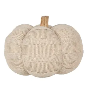 Produkt Béžová pletená dekorace dýně Pumpkin XL - Ø 20*14 cm  Clayre & Eef