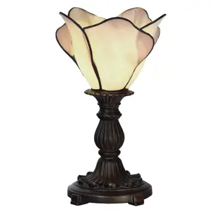 Produkt Béžová stolní lampa Tiffany Christelle - Ø 20*30 cm E14/max 1*25W Clayre & Eef